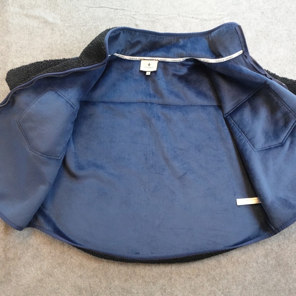 Tuckernuck Jacket Womens Medium Black Blue Sport Lawrence Sherpa Fleece Zip Up - Picture 5 of 11